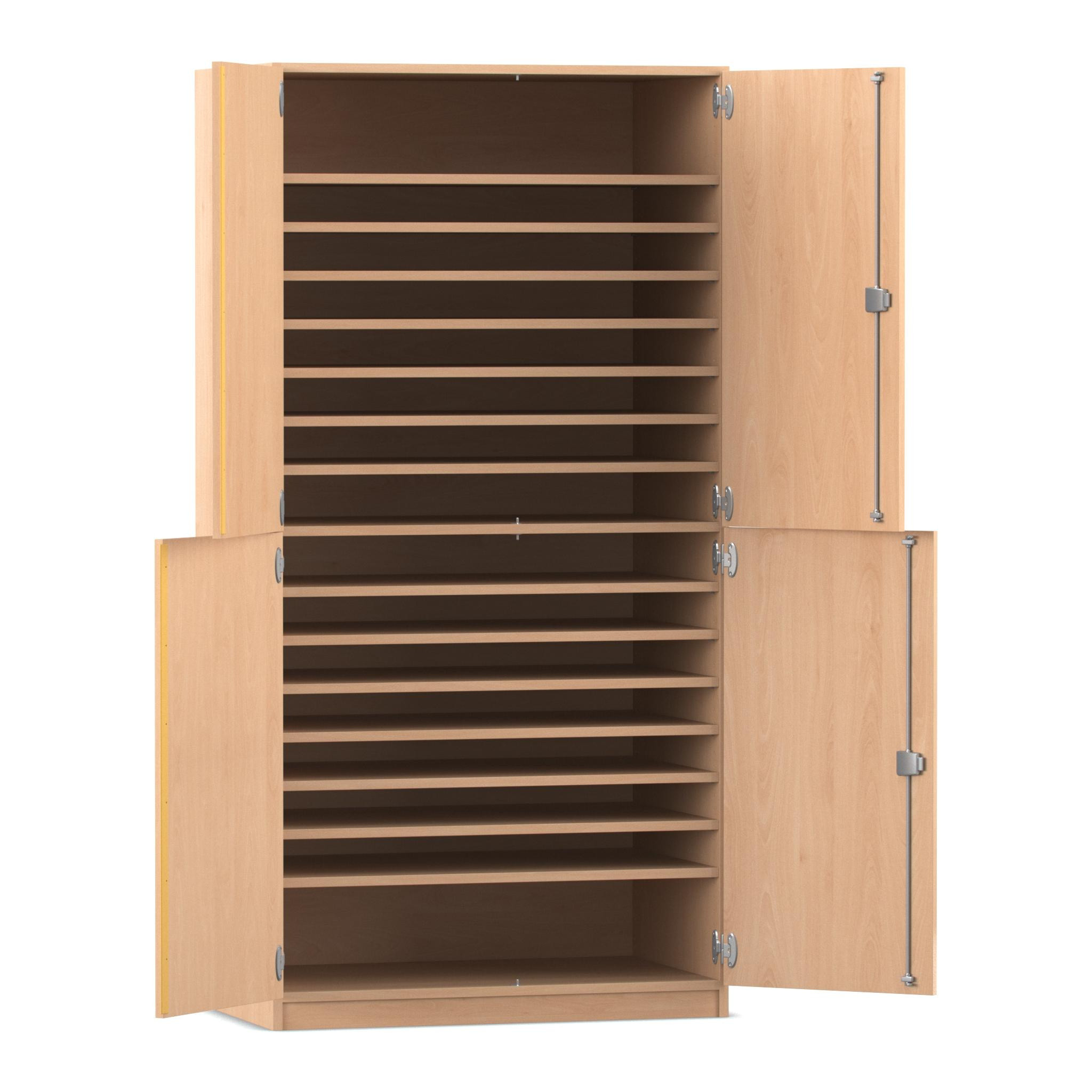 Flexeo® Bastelschrank Jana, Buche hell, 16 Fächer, HxBxT: 190x94,4x60 cm, Dreholive