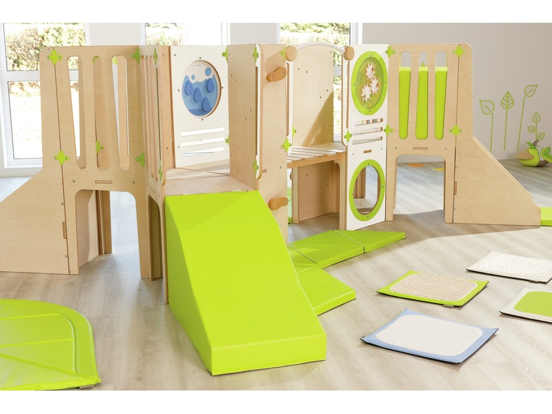 Kletterlandschaft Climbkid Abenteuerinsel aus Holz, 399 x 286 cm, ab 18 Monaten