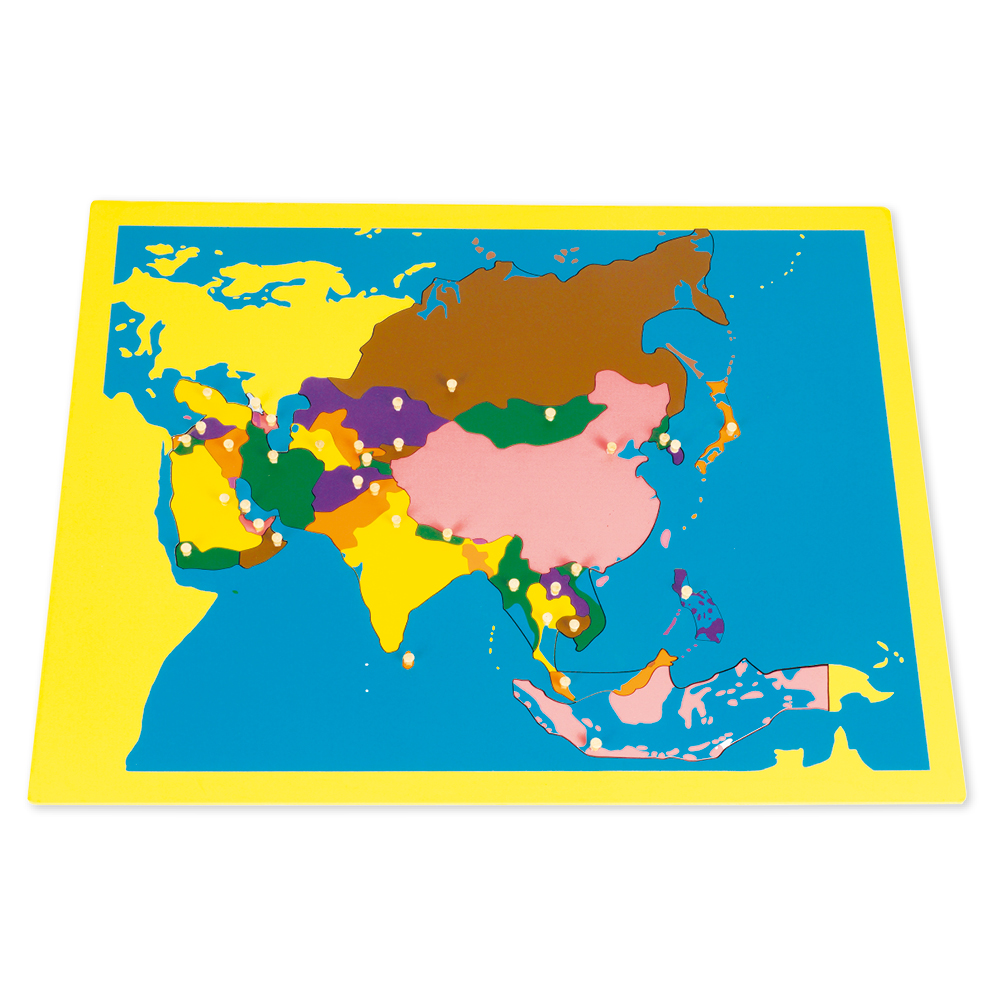 Montessori Puzzlekarte Asien, ca. 57 x 45 cm