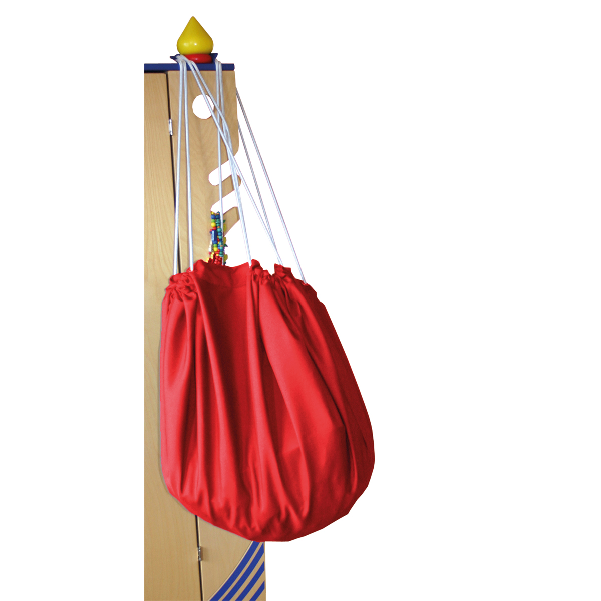 Aufräumsack Spieldecke, rot, Ø 135 cm, innenliegender Tunnelzug mit 4 Schlaufen