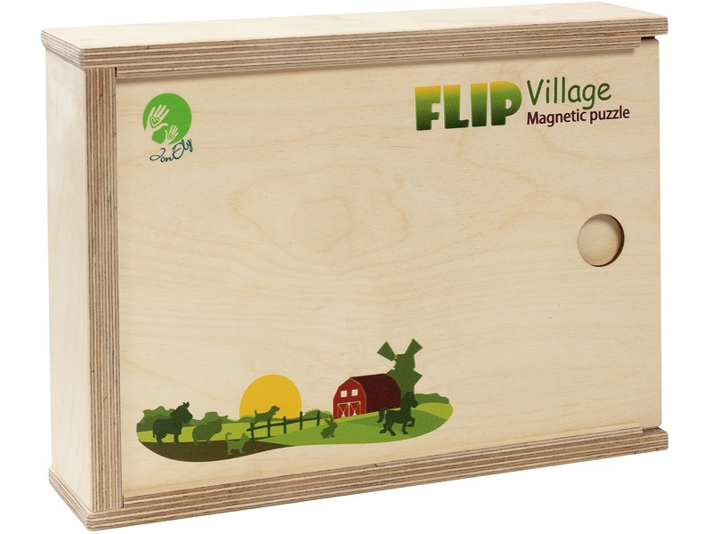3D-Magnetpuzzle-Koffer Bauernhoftiere, 6 Puzzles aus Holz, ab 3 Jahren
