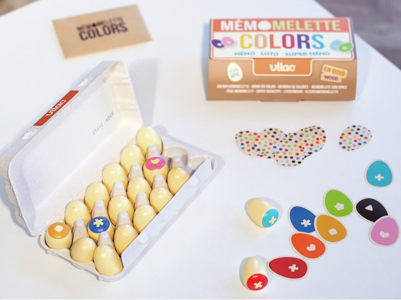 Merkspiel Memomelette Colors mit 18 Eiern und 18 Karten, ab 4 Jahren