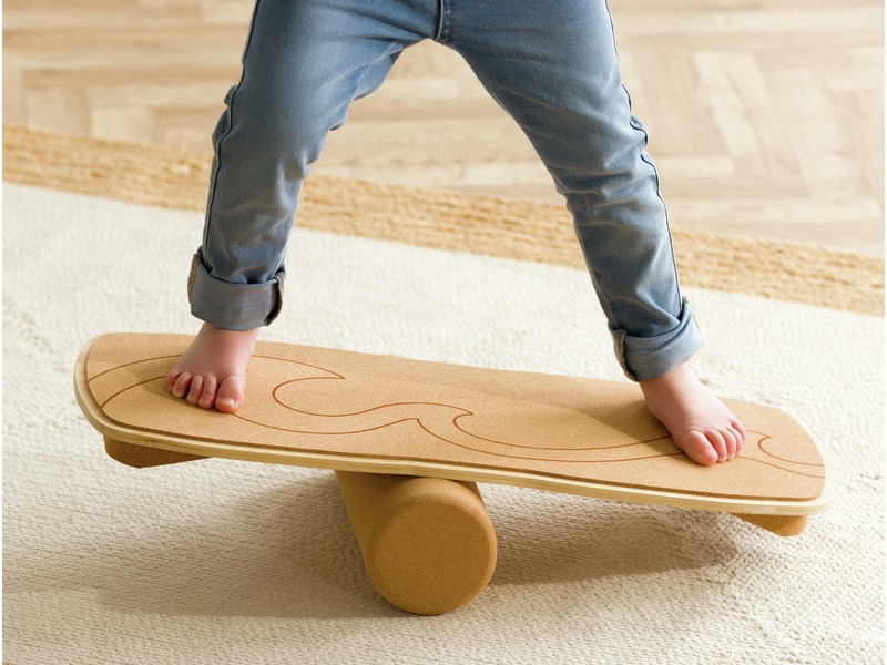 Balance Board mit Korkrolle aus Holz, ab 4 Jahren