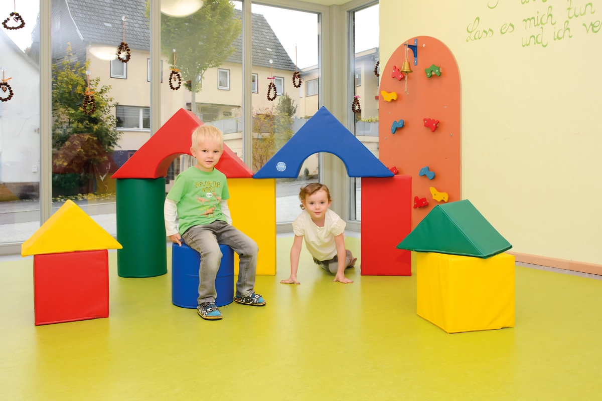Bausteinsatz Alina, Softbausteine Set, 10-teilig, Stoff, 120 x 90 x 30 cm