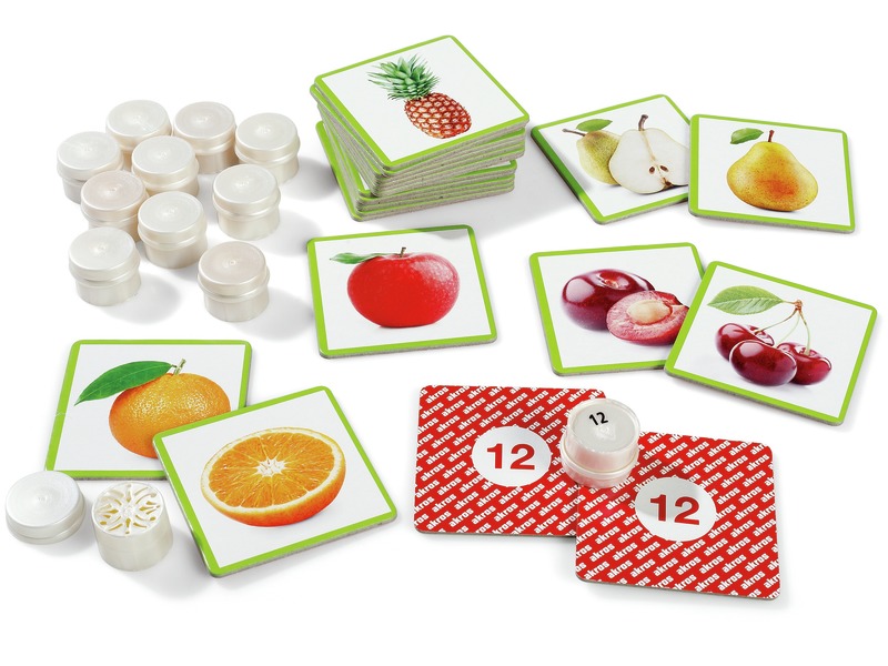Bilderlotto Obst und Gerüche mit 12 Geruchsfläschchen, ab 3 Jahren