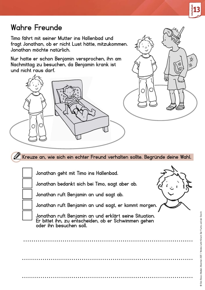 Arbeitsmaterial Der Fuchs und der Storch, 5-11 Jahre