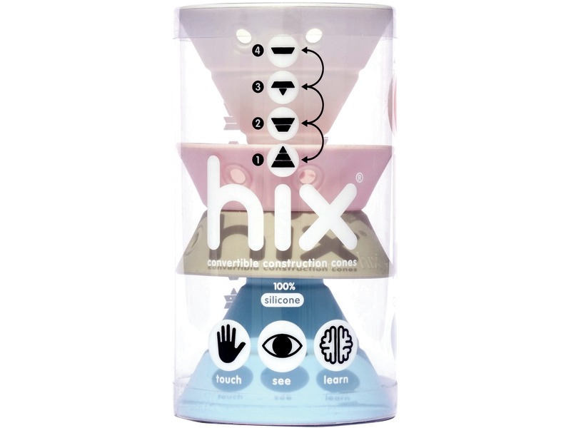 Fidget-Kegel Hix aus Silikon zum Stapeln, 4 Stück, ab 2 Jahren, pastell