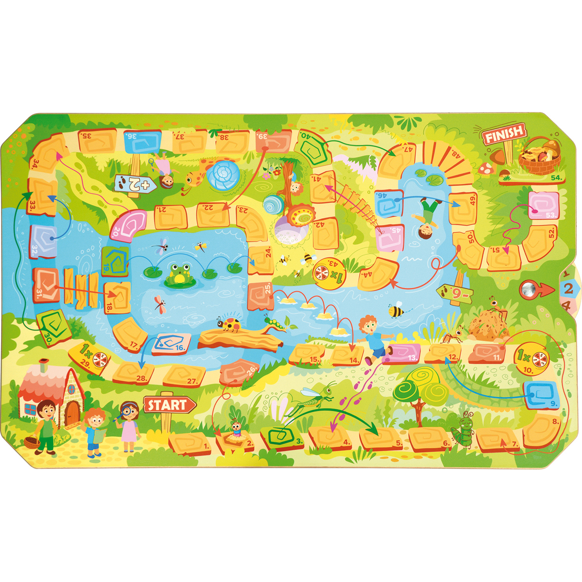 Spieltisch Abenteuer am Fluss, Leiterspiel für bis zu 6 Kinder, 101 x 62 x 66 cm