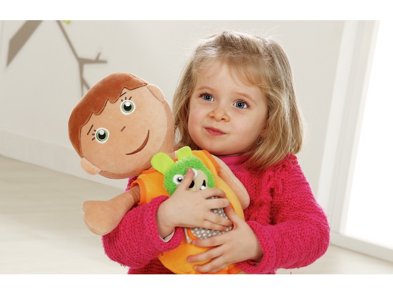 Stoffpuppe Emotion Baby Victor mit Kuscheltier zum Thema Gefühle, ab 0 Jahren