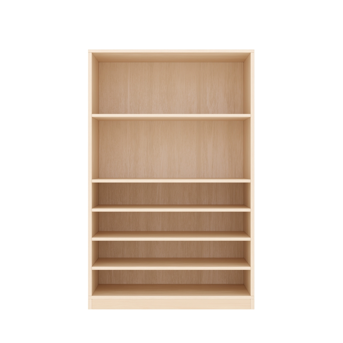 Regalschrank, mittelhoch, 6 Fächer, mit Holzsockel, 80x39x120 cm, Ahorn