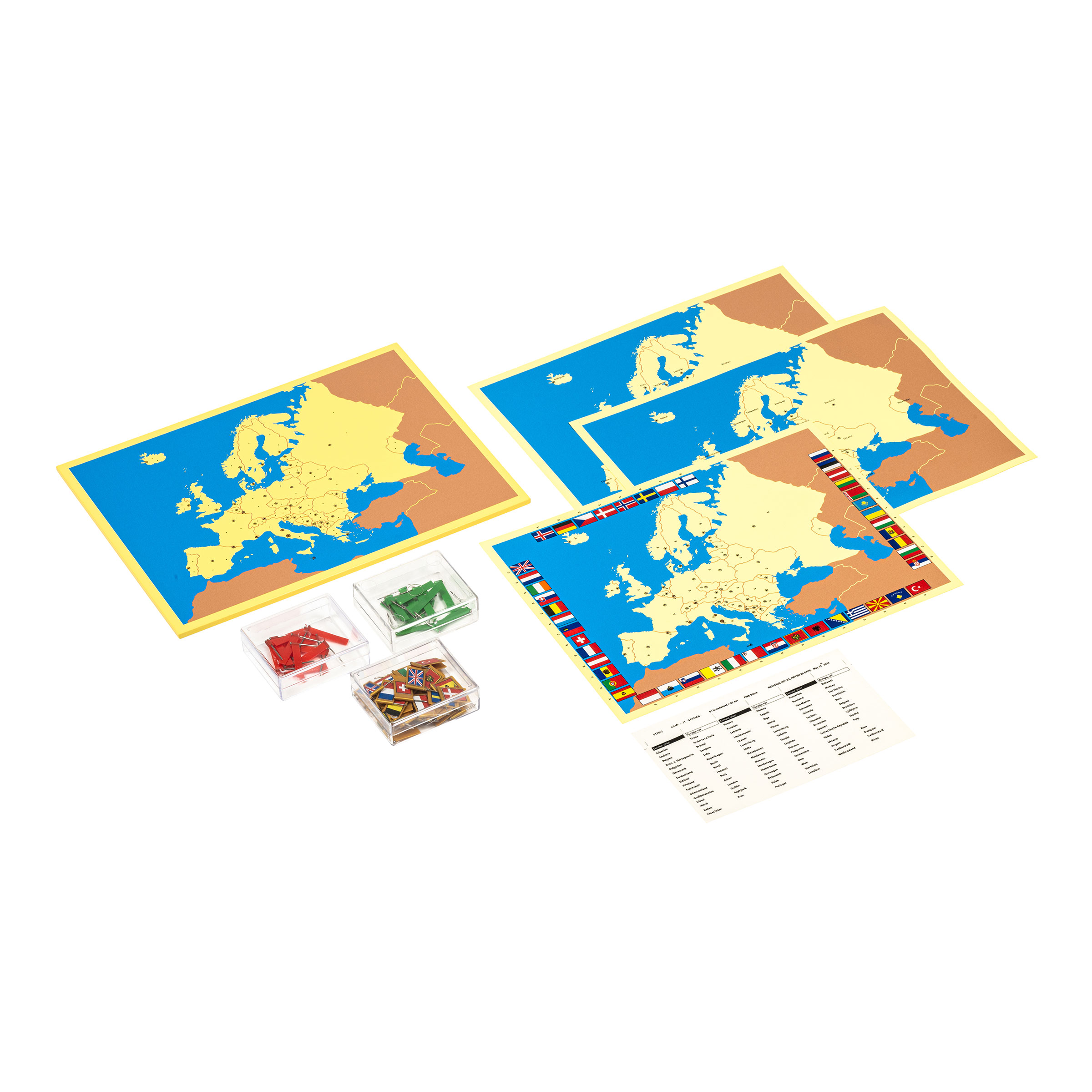 Steckkarten Europa (4 St) - Montessori Geographie