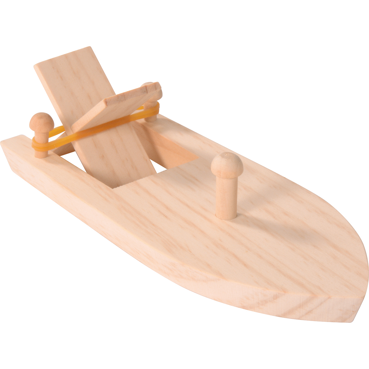 Boot mit Gummiantrieb 17 x 7,5 x 4 cm, Bausatz mit Gummimotor