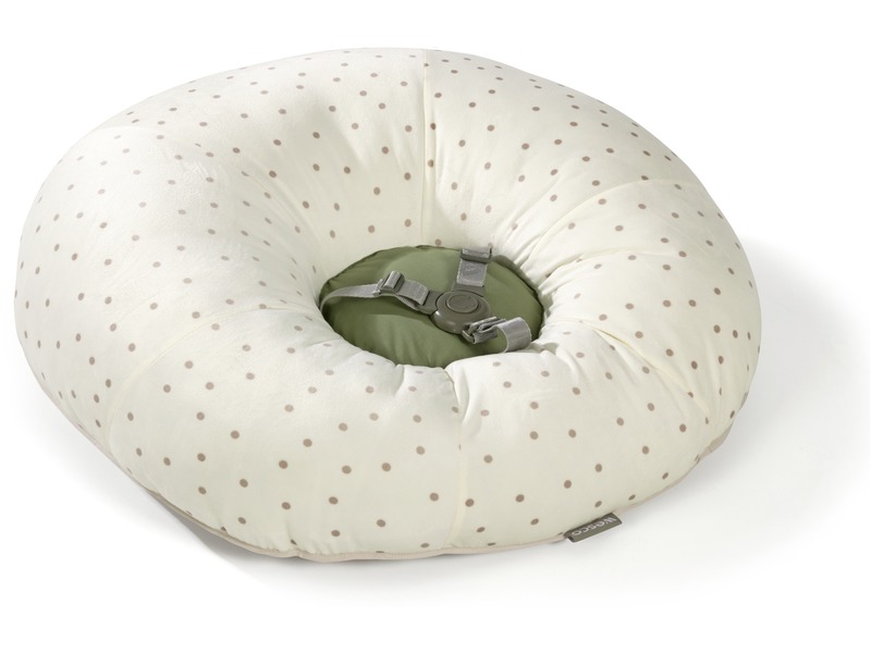 Babykissen Kuschelnest mit Gurt und Samtbezug, Ø 65 cm, ab 0 Jahren, elfenbein