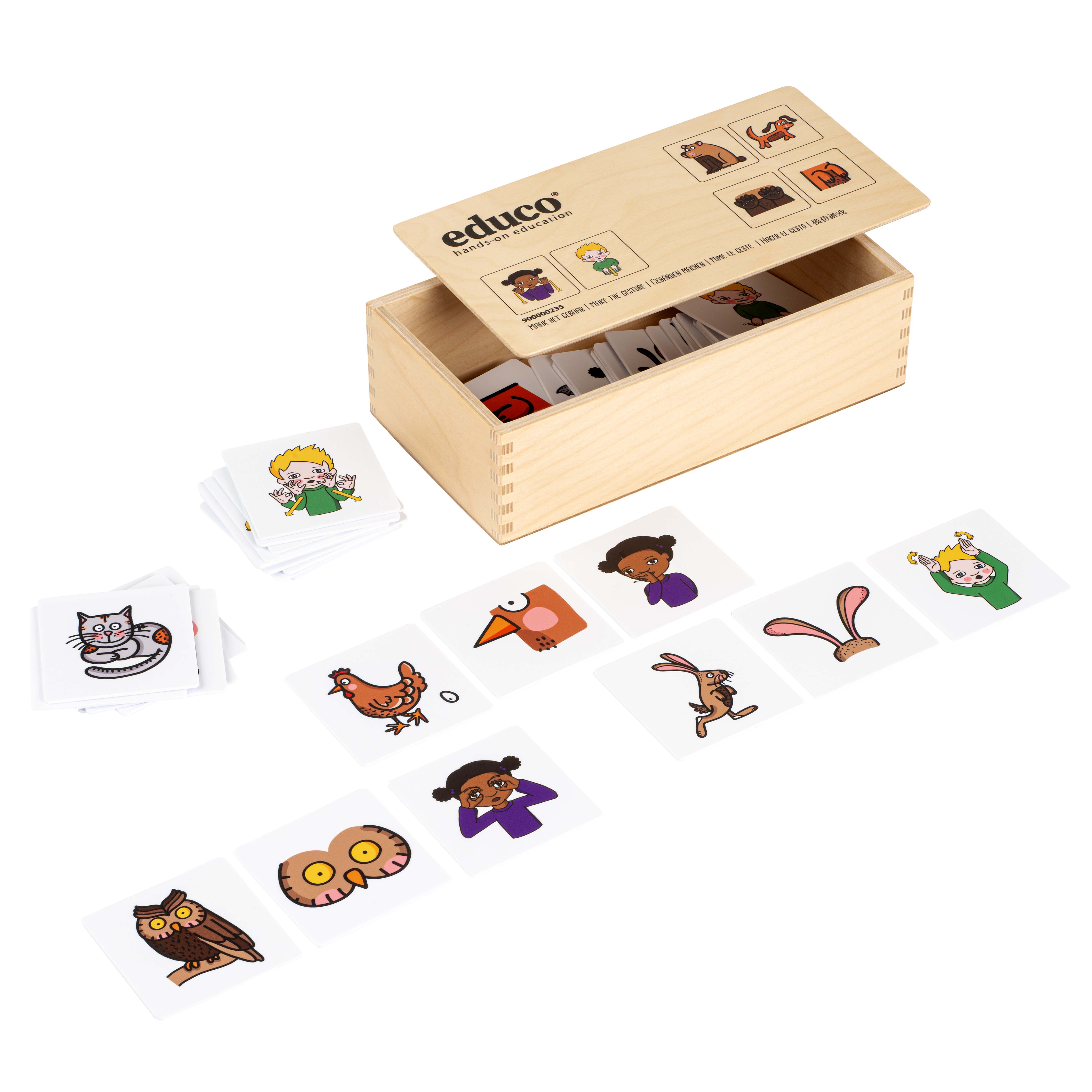 Mach die Geste – Zuordnungsspiel mit Gebärden, Holz