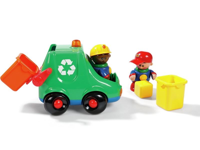 Spielfiguren-Set Recycling-Laster mit Mülltonnen, Mülltrennung, ab 1 Jahr