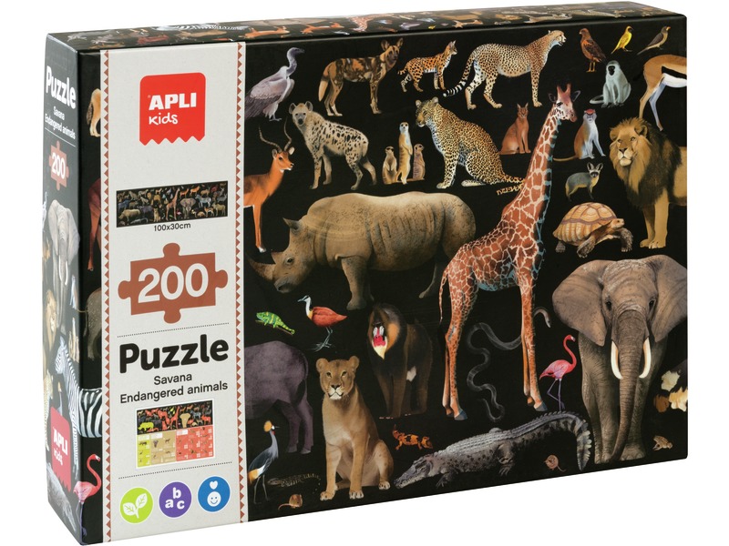 Puzzle Bedrohte Tiere Savanne zum Thema Artenschutz, ab 6 Jahren