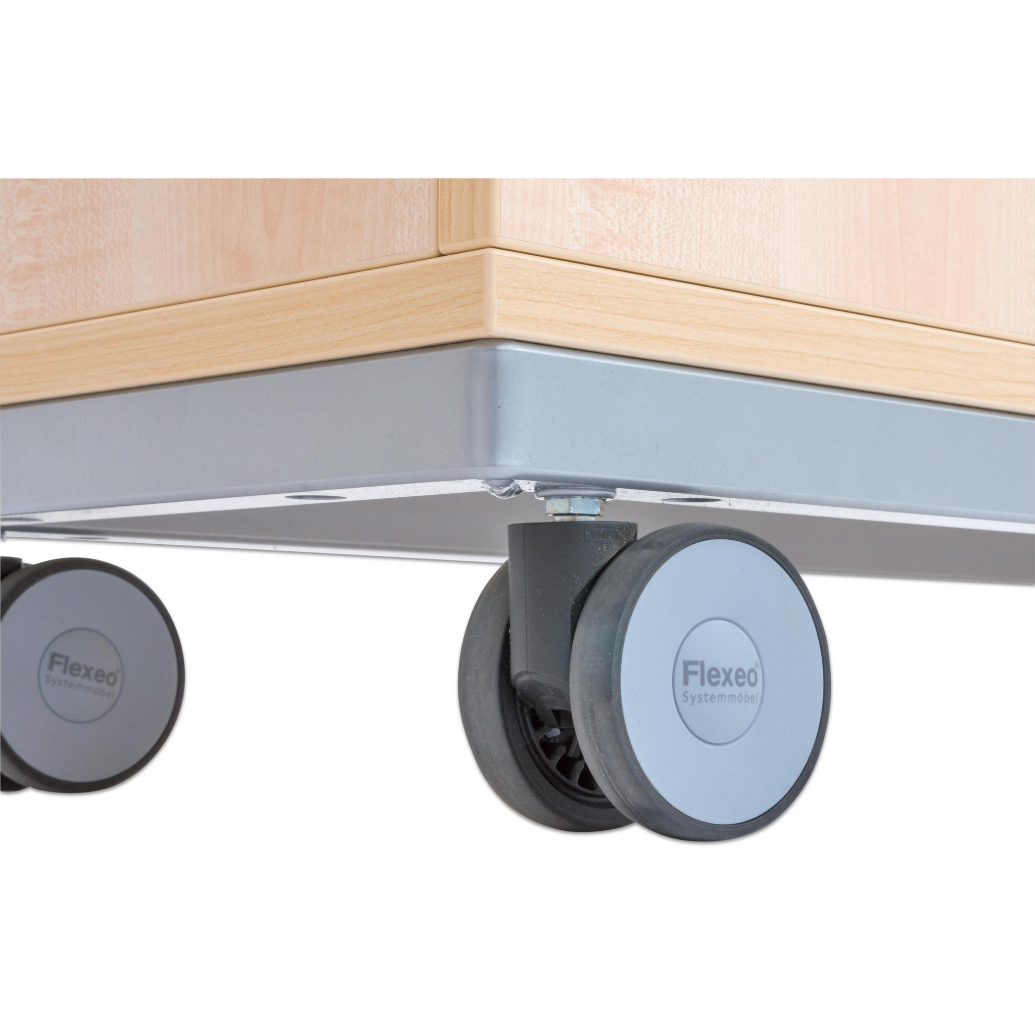 Flexeo® Raumteiler Blumenwagen, Ahorn honig, HxBxT: 106,5 x 120 x 33 cm