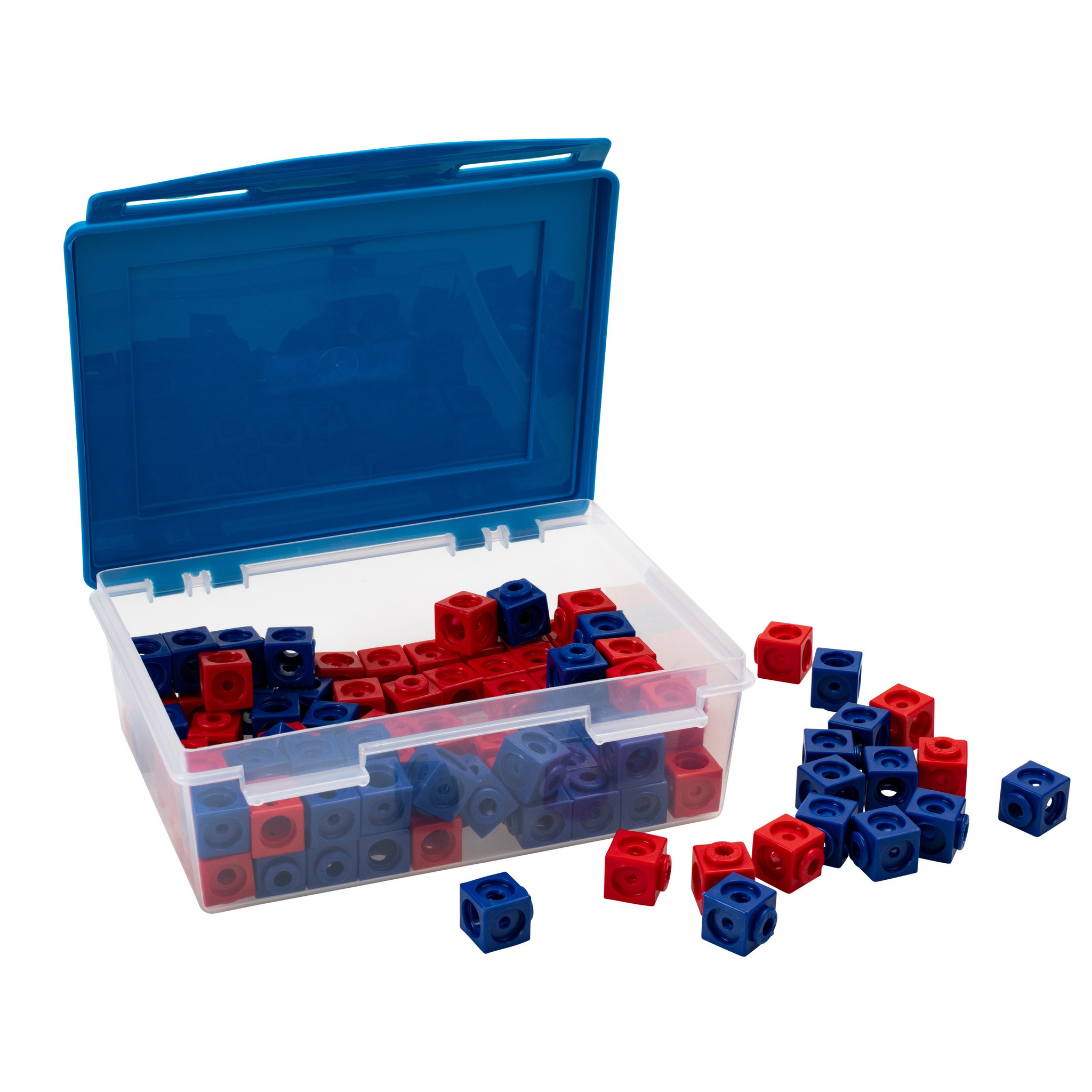 DICK-System Steckwürfel, 100 Stück rot und blau, 17 mm in Kunststoffbox