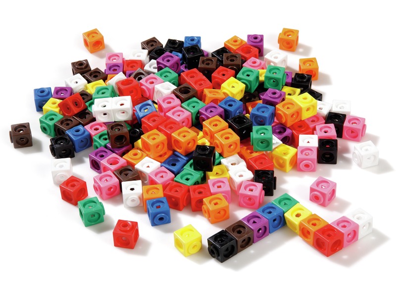 Rechenset MathLink Steckwürfel, 200 Würfel und 20 Modelle, ab 5 Jahren