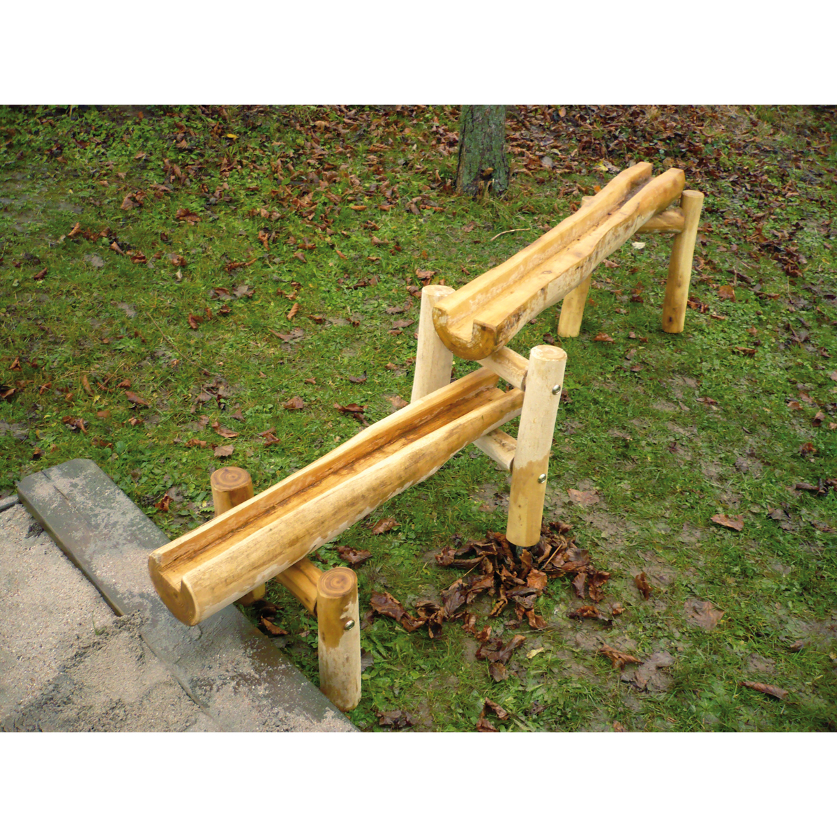 Rinne 100 cm, Rundholz Ø 12 bis 17 cm, Aufleger Ø 6 bis 8 cm