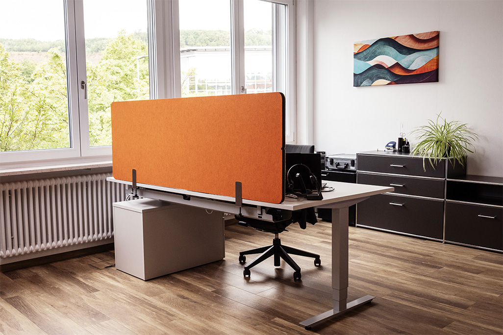 Lärmschutz Akustik-Trennwand Orange, 180x60 cm, soni STELLWAND