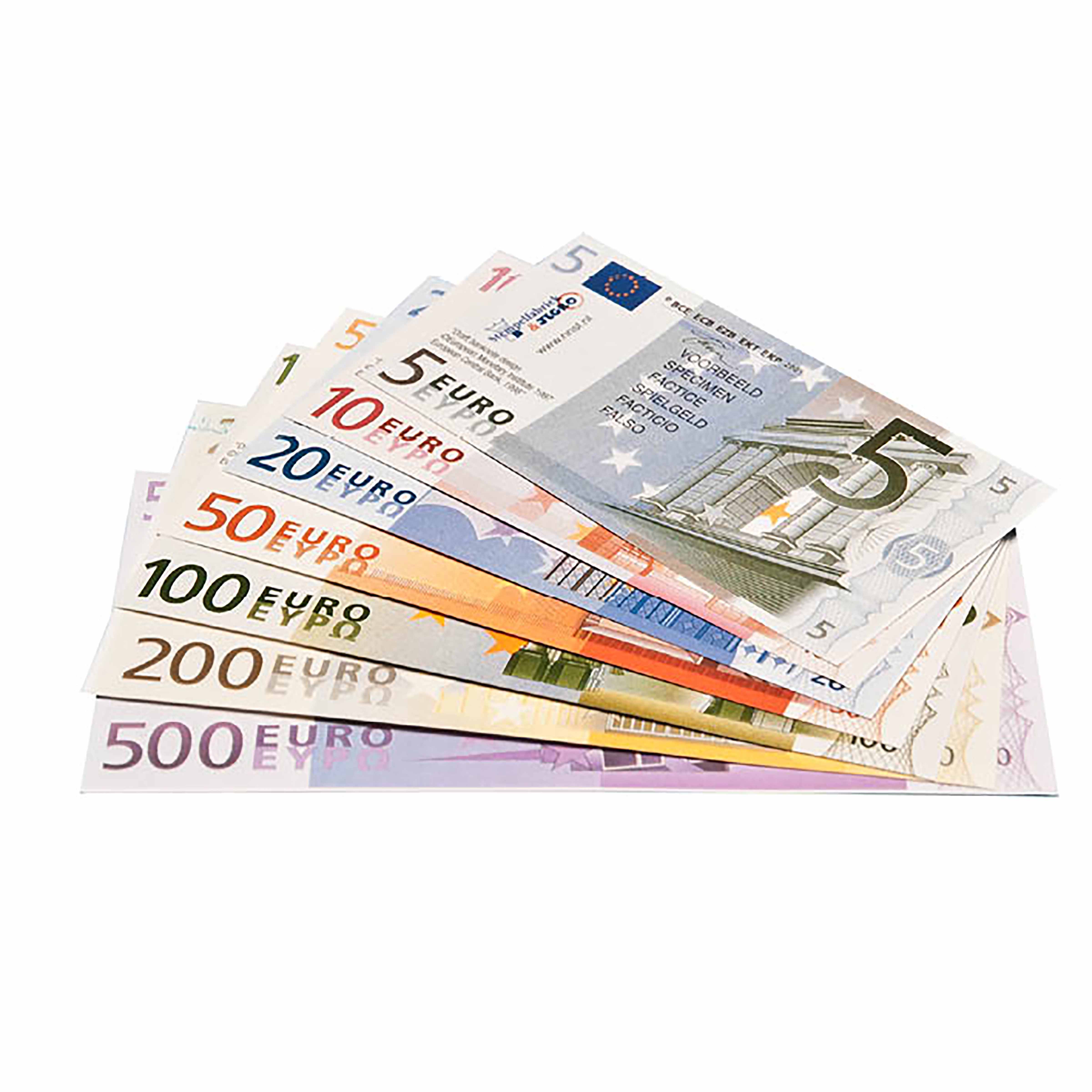Euro-Spielgeld Scheine-Set, 130 Stück, reißfest