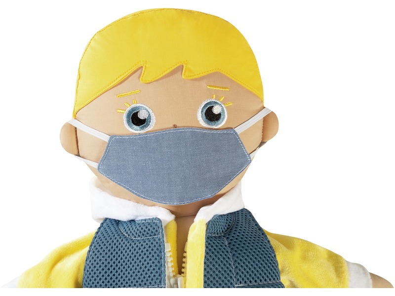 Rollenspielzubehör Gesundheit, Maske aus Stoff, ab 1 Jahr, himmelblau