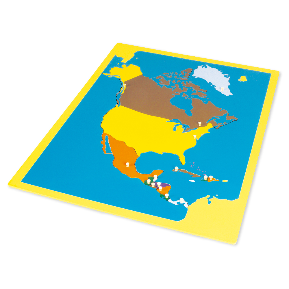 Montessori Puzzlekarte Nordamerika, ca. 57 x 45 cm