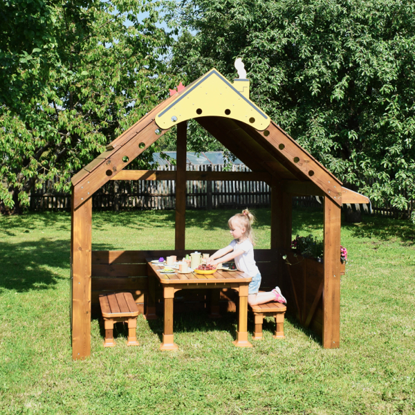 Offenes Spielhaus, groß, ohne Boden, aus Holz, Outdoor