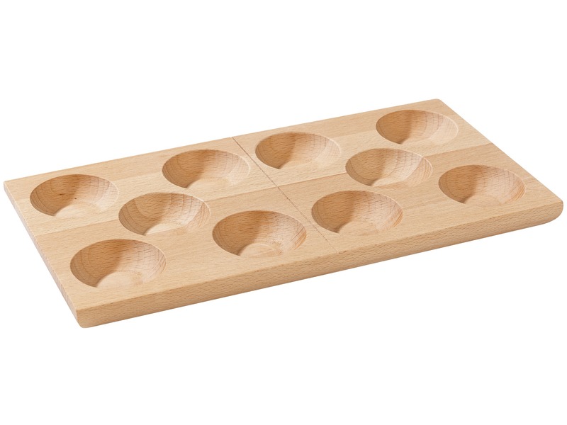 Sortierspiel Sortierplatte aus Holz mit 10 Mulden, ab 18 Monaten