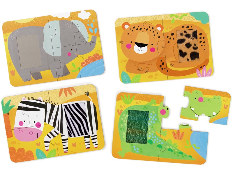 Tastpuzzles Wilde Tiere mit erhabenen Texturen, ab 2 Jahren