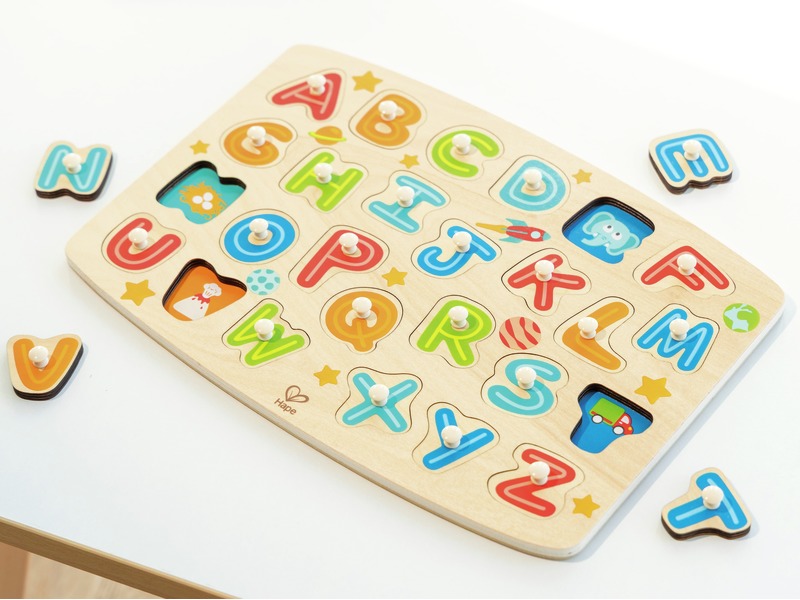 Steckpuzzle Alphabet aus Holz, 26 Buchstaben, ab 3 Jahren