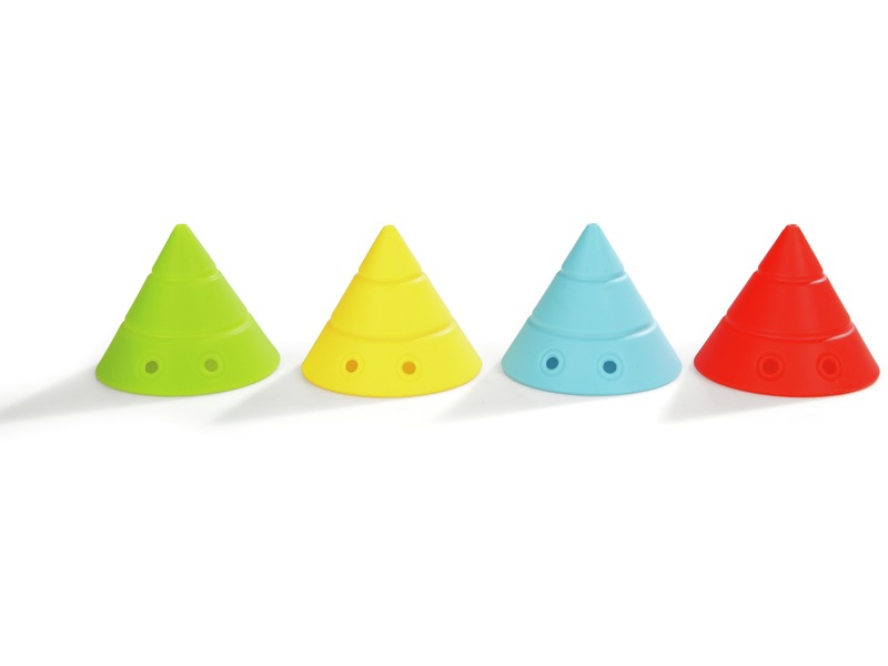 Fidget-Kegel Hix aus Silikon zum Stapeln, 4 Stück, ab 2 Jahren, pastell