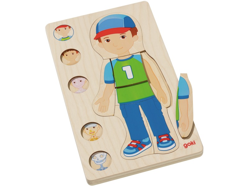 Schichtenpuzzle Der menschliche Körper, Junge, aus Holz, 5 Ebenen, ab 4 Jahren