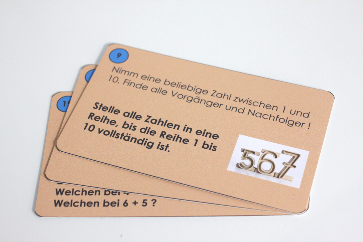 Stapelzahlen Aufgabenkärtchen für die Zahlenbausteine