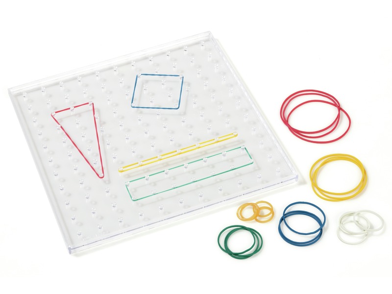 Geobrett transparent mit 24 Gummibändern, Länge 23 cm, ab 6 Jahren