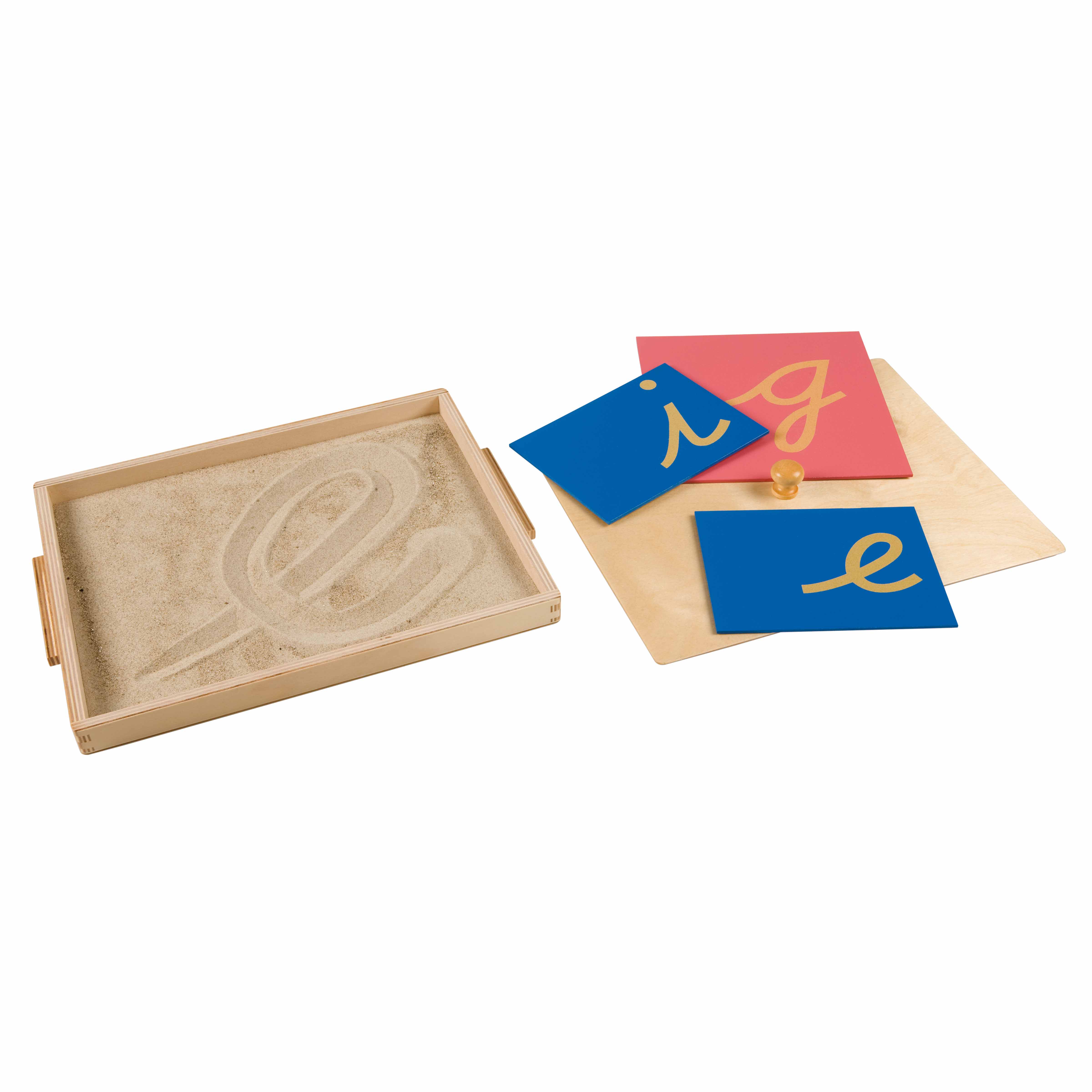 Kasten mit Sand für Schreibübungen - Montessori Sprache