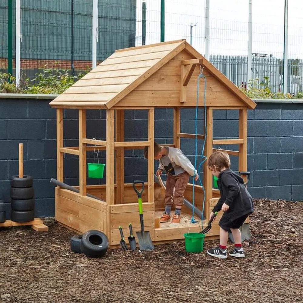 Sandkasten-Haus für den Kindergarten, aus Holz, Outdoor