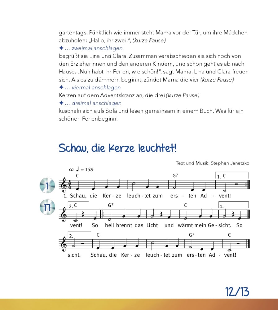 Advent und Weihnachten feiern in der Kita, Buch mit Audio-CD, 2-6 Jahre