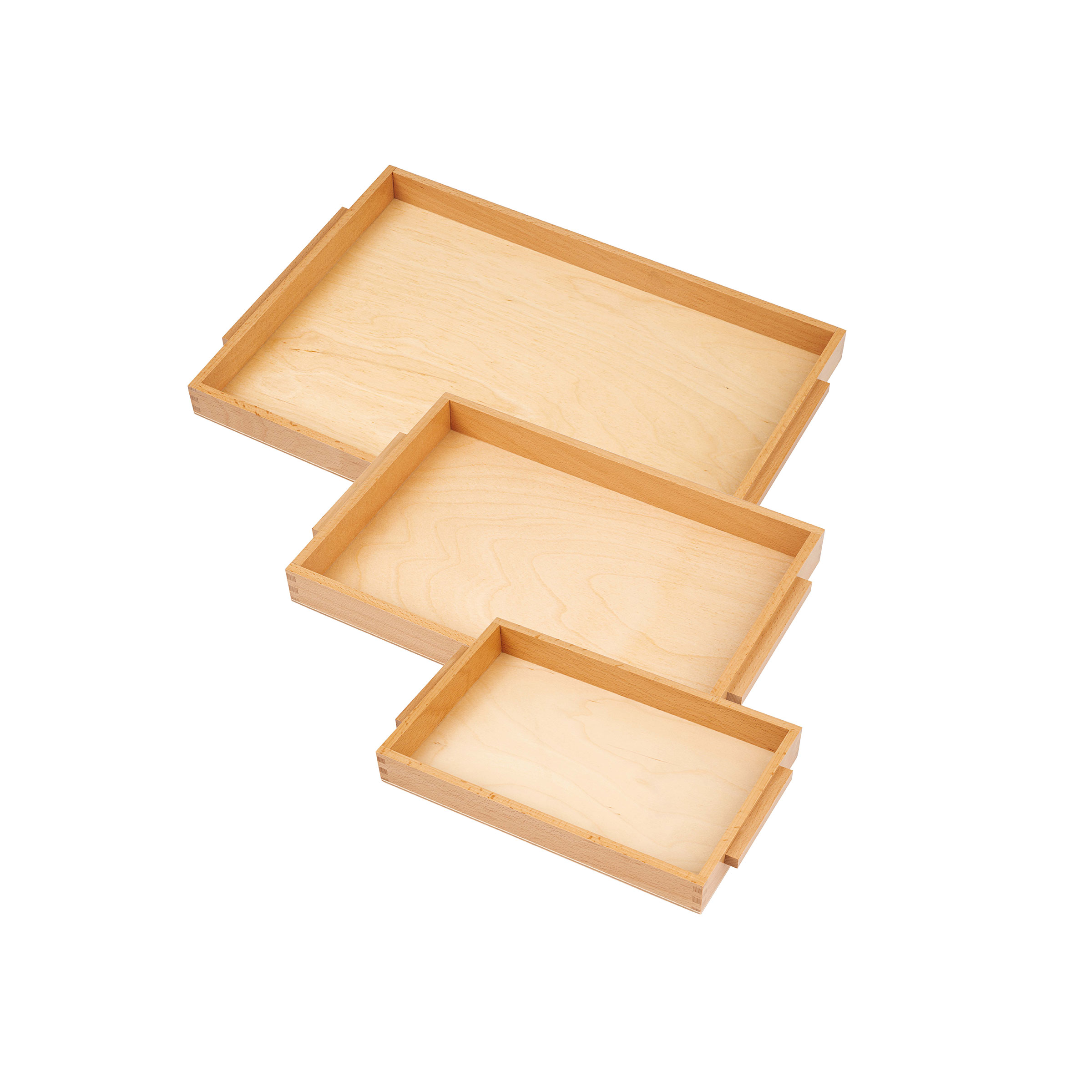 Einfaches Holztablett: groß - Montessori Übungen des täglichen Lebens