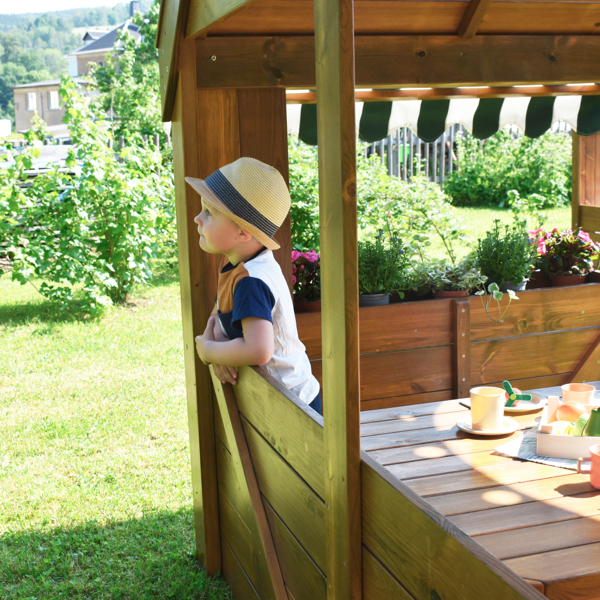 Offenes Spielhaus, groß, ohne Boden, aus Holz, Outdoor