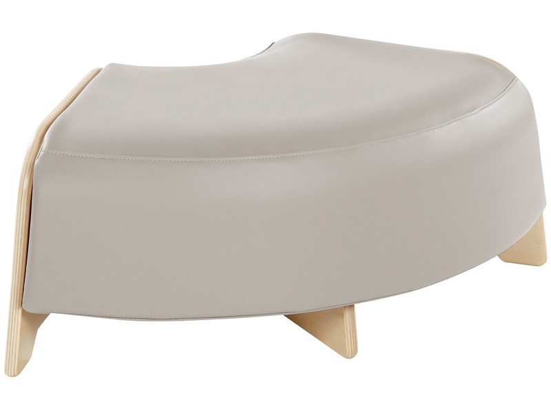 Sitzmöbel Silva Ecksitz aus Schaumstoff, Länge 49 cm, Sitzhöhe 25 cm, hellgrau