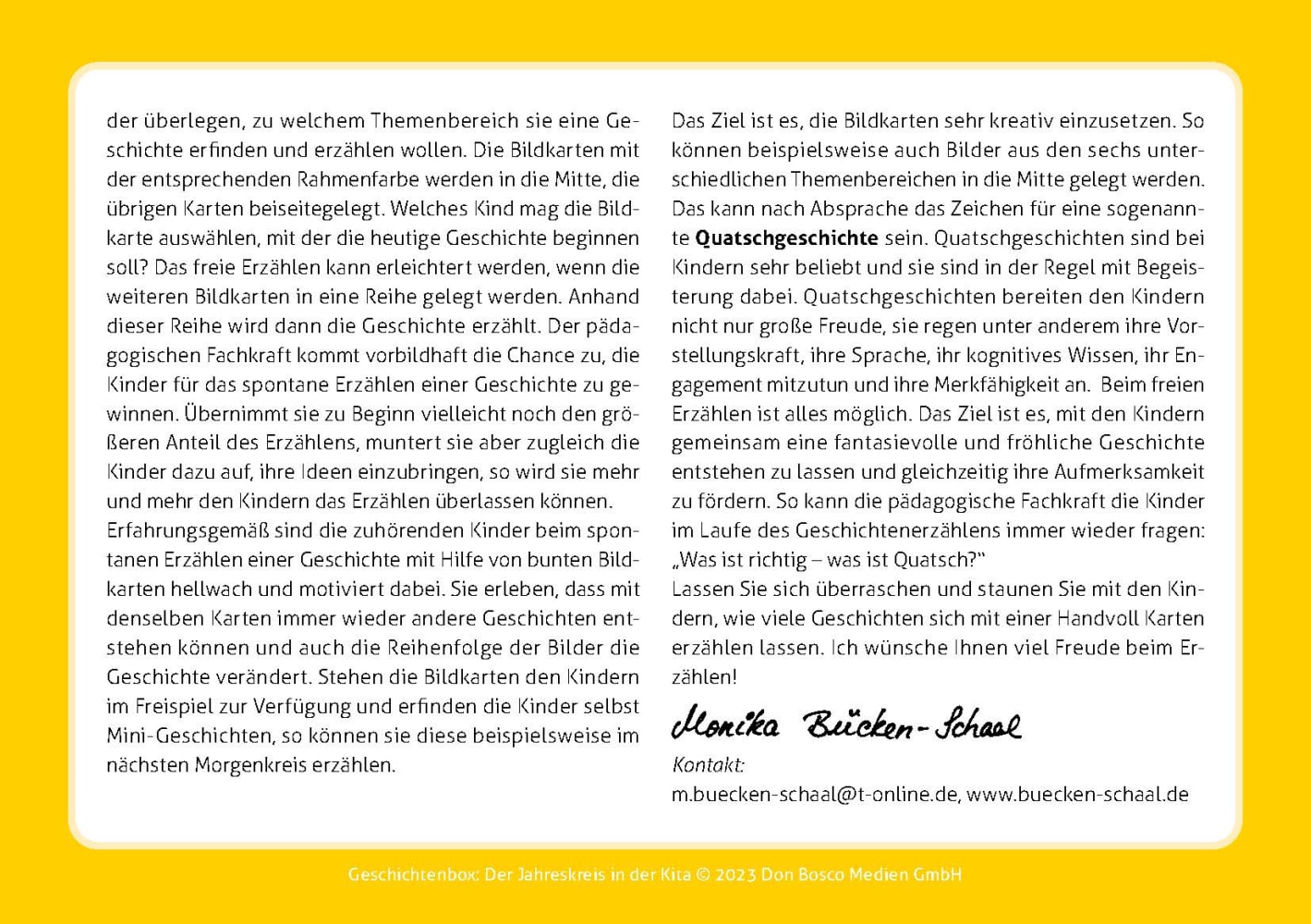 Geschichtenbox: Der Jahreskreis in der Kita, Kartensatz, 3-6 Jahre