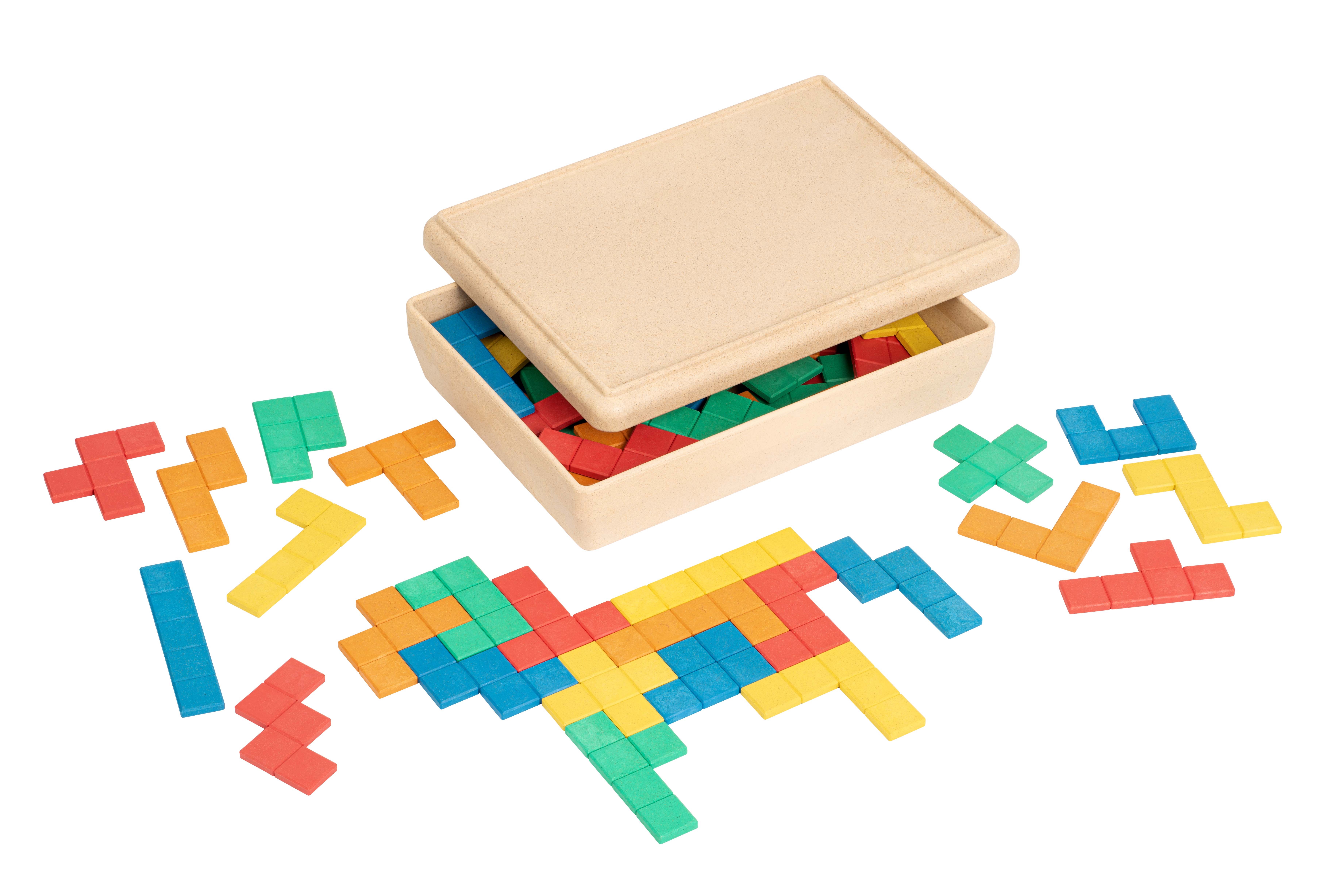 Pentominos 60-teilig - Legespiel in ReWOOD-Aufbewahrungsbox