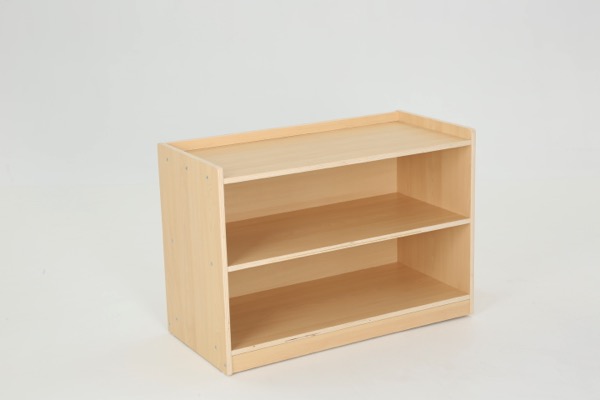 Kinder-Regal mit erhöhter Rückwand, niedrig, 2 Fächer, 82x39x57 cm, Ahorn