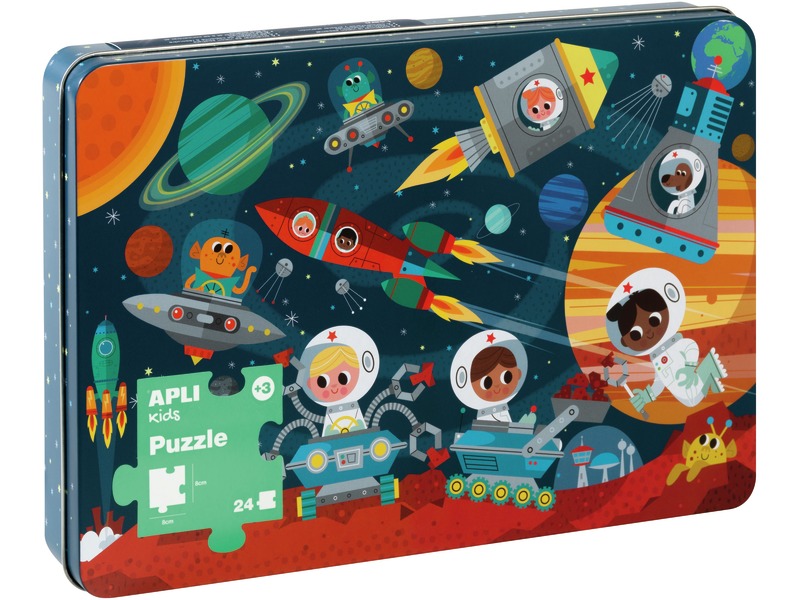 Puzzle Weltraum in Metallbox, 24 Teile, ab 3 Jahren