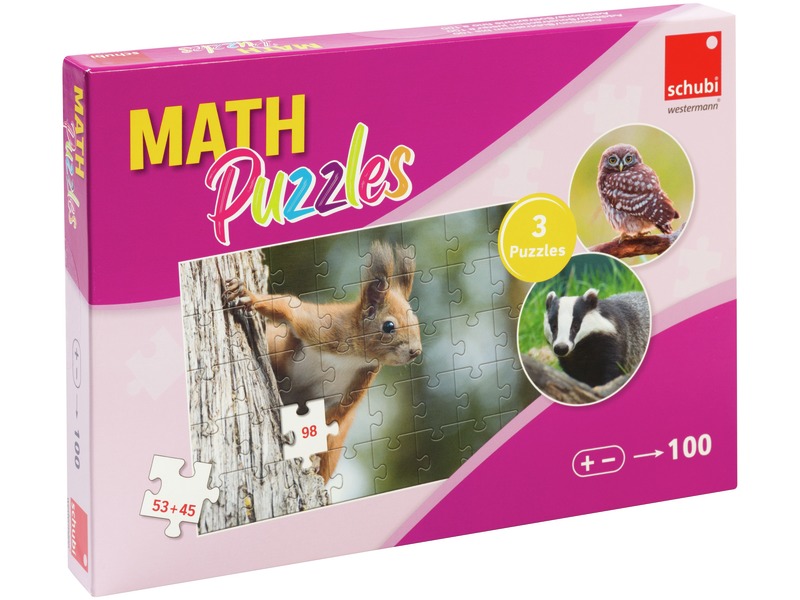 Mathematik-Puzzles Addition und Subtraktion bis 100, 3 Stück, ab 7 Jahren