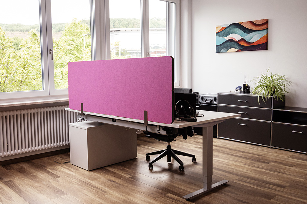 Lärmschutz Akustik-Trennwand Pink, 180x60 cm, soni STELLWAND