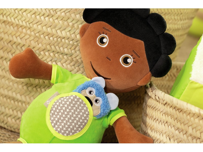 Emotionspuppe Baby Lea aus Stoff mit Kuscheltier, ab 0 Jahren