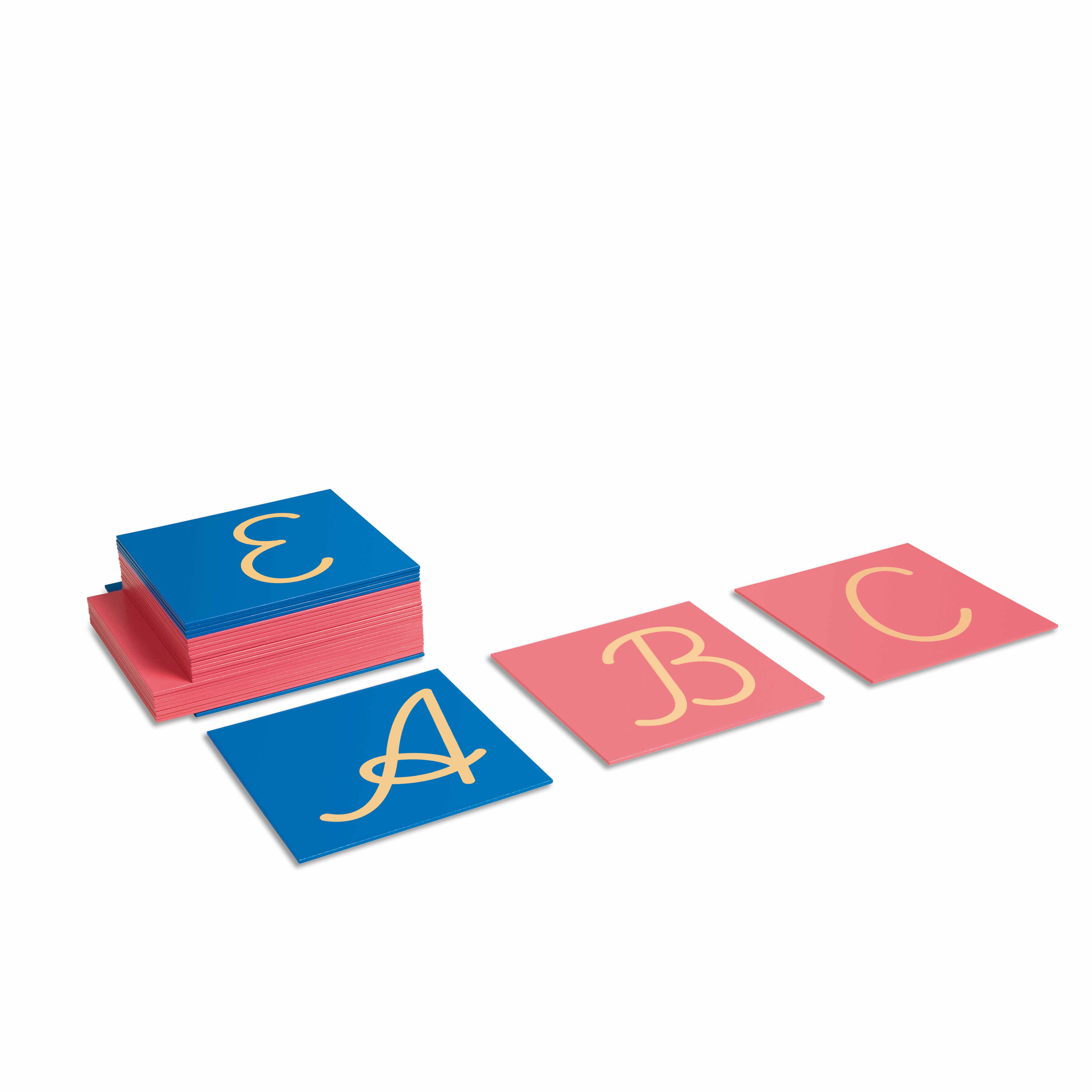 Sandpapiergroßbuchstaben: lateinische Ausgangsschrift (englisch) - Montessori Sprache